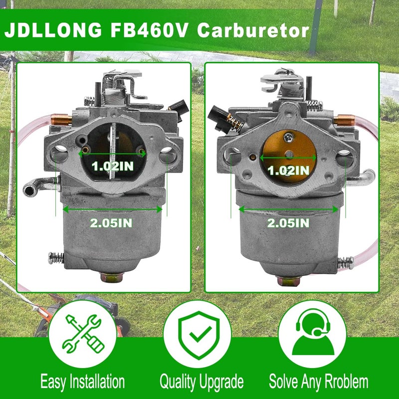 JDLLONG Carburetor 15003-2796 Compatible with Kawasaki FB460V 4 Stroke Engine 15003-2777 Carb w/Gaskets - Image 2